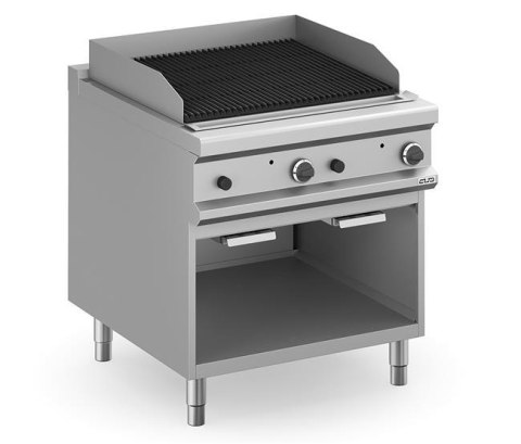 Grill z lawą wulkaniczną stołowy i na podstawie z trzech stron zamkniętej, gazowy Grill z lawą wulkaniczną stołowy i na podstawie z trzech stron zamkniętej, gazowy