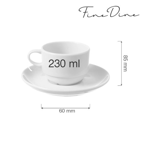 Filiżanka sztaplowana ze spodkiem Bianco 230ml Filiżanka sztaplowana ze spodkiem Bianco 230ml