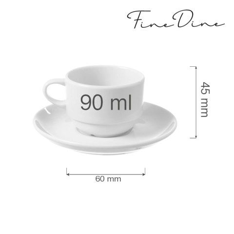 Filiżanka sztaplowana ze spodkiem Bianco 90ml Filiżanka sztaplowana ze spodkiem Bianco 90ml