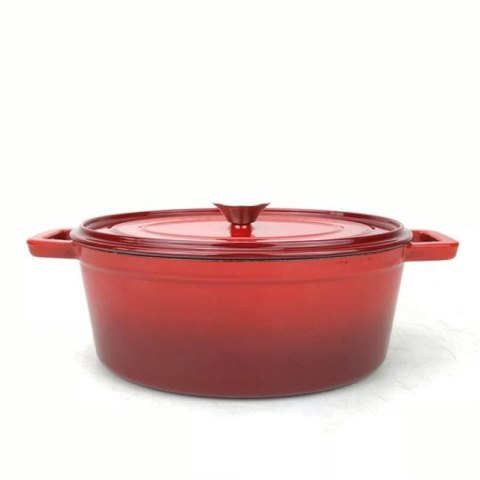 Garnek żeliwny emaliowany, HENDI, 4L, czerwony, 363x222x(H)110mm Garnek żeliwny emaliowany, HENDI, 4L, czerwony, 363x222x(H)110mm