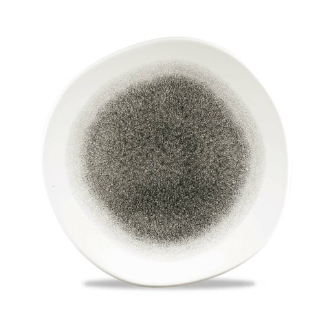 Talerz o organicznym kształcie Raku Quartz Black Round Trace Plate 264 mm Talerz o organicznym kształcie Raku Quartz Black Round Trace Plate 264 mm