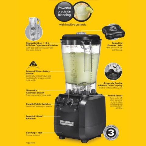 Blender barmański HBH550R-CE Fury® 1.8l 880W, Hamilton Beach Commercial Hamilton Beach Commercial