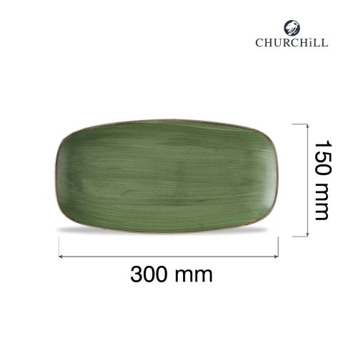 Talerz prostokątny Stonecast Sorrel Green, 300x150mm Churchill Talerz prostokątny Stonecast Sorrel Green, 300x150mm Churchill