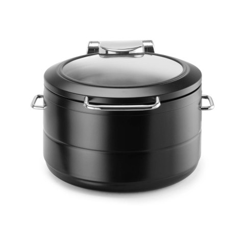 Podgrzewacz indukcyjny okrągły ze szklaną pokrywą De Luxe Black, 9l Fine Dine Podgrzewacz indukcyjny okrągły ze szklaną pokrywą De Luxe Black, 9l Fine Dine