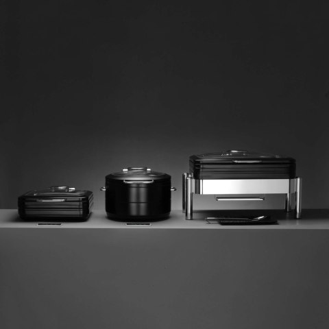 Podgrzewacz indukcyjny ze szklaną pokrywą De Luxe Black, GN 1/1 Fine Dine Podgrzewacz indukcyjny ze szklaną pokrywą De Luxe Black, GN 1/1 Fine Dine