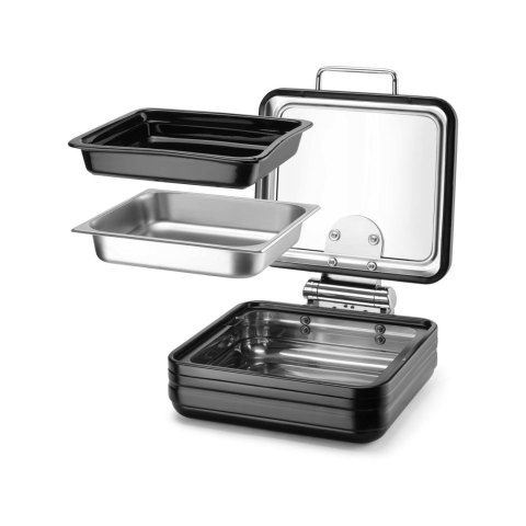 Podgrzewacz indukcyjny ze szklaną pokrywą De Luxe Black, GN 2/3 Fine Dine Podgrzewacz indukcyjny ze szklaną pokrywą De Luxe Black, GN 2/3 Fine Dine