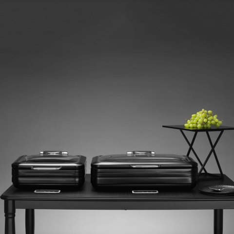Podgrzewacz indukcyjny ze szklaną pokrywą De Luxe Black, GN 2/3 Fine Dine Podgrzewacz indukcyjny ze szklaną pokrywą De Luxe Black, GN 2/3 Fine Dine