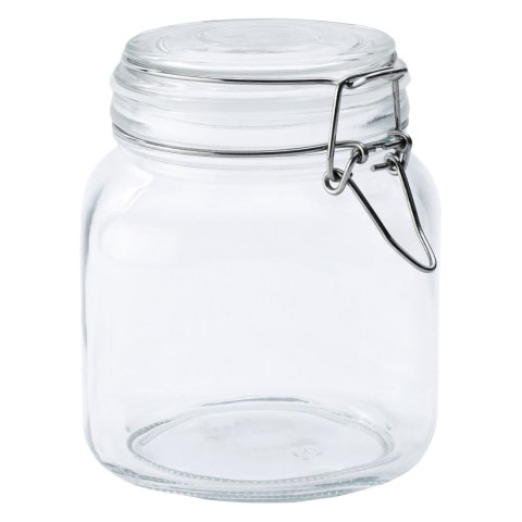 Słoik z klamrą, kwadrat, 1000 ml (kpl. 4 szt)