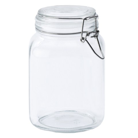 Słoik z klamrą, kwadrat, 1500 ml (kpl. 4 szt)