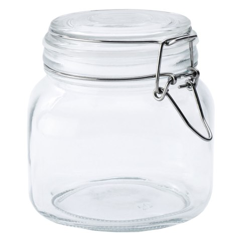 Słoik z klamrą, kwadrat, 750 ml (kpl. 4 szt)