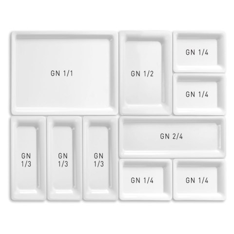 Taca GN 1/1 z melaminy, biała GN 1/2 Taca GN 1/1 z melaminy, biała GN 1/2