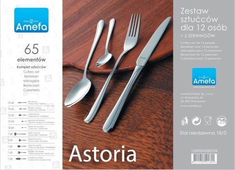 Komplet sztućców dla 12 osób 65 cz. w walizce ASTORIA Komplet sztućców dla 12 osób 65 cz. w walizce ASTORIA