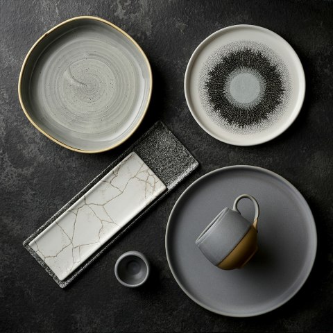 Talerz organiczny z wysokim rantem Stonecast Peppercorn Grey, 200mm Churchill Talerz organiczny z wysokim rantem Stonecast Peppercorn Grey, 200mm Churchill