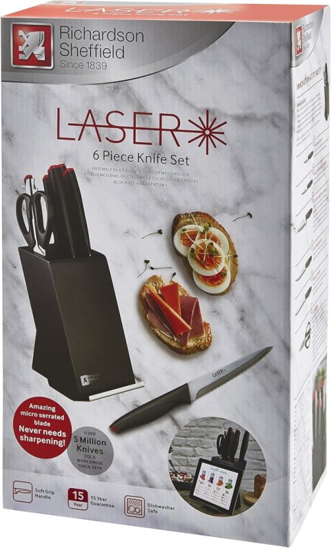 Zestaw noży kuchennych 6 cz. w bloku NEW LASER Zestaw noży kuchennych 6 cz. w bloku NEW LASER
