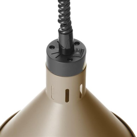 Lampa do podgrzewania potraw wisząca, stożkowa, HENDI, beżowy, 230V/250W, ?275x(H)250mm Lampa do podgrzewania potraw wisząca, stożkowa, HENDI, beżowy, 230V/250W, ?275x(H)250mm