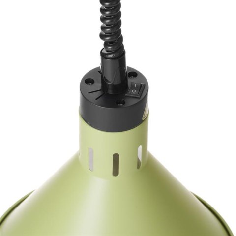 Lampa do podgrzewania potraw wisząca, stożkowa, HENDI, zielony, 230V/250W, ?275x(H)250mm Lampa do podgrzewania potraw wisząca, stożkowa, HENDI, zielony, 230V/250W, ?275x(H)250mm