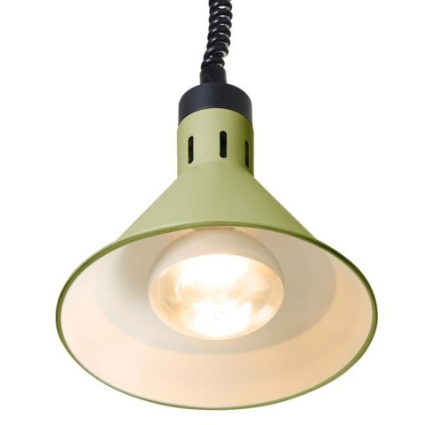 Lampa do podgrzewania potraw wisząca, stożkowa, HENDI, zielony, 230V/250W, ?275x(H)250mm Lampa do podgrzewania potraw wisząca, stożkowa, HENDI, zielony, 230V/250W, ?275x(H)250mm