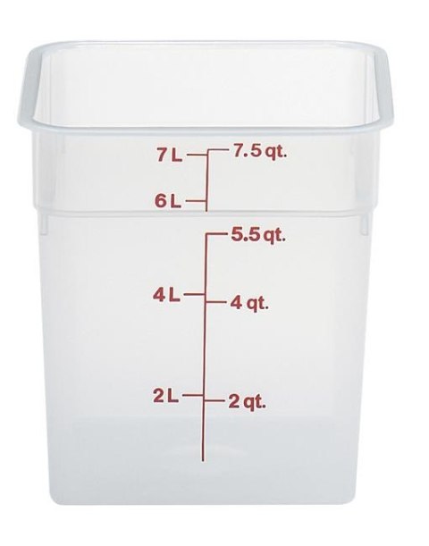 Przezroczysty pojemnik polipropylenowy na żywność CamSquare, Cambro, 1,9 l, 1,9L, transparentny, 185x185x(H)100mm