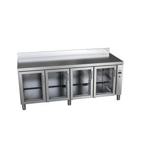 STOŁY CHŁODNICZE ZE SZKLANYMI DRZWIAMI 700 MM GN 1/1 BEZ AGREGATU