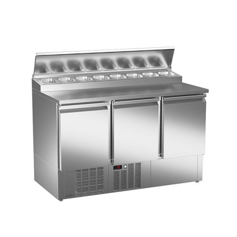 Stół sałatkowy do pizzy ETPZ-140, 3-drzwiowy, 8 x GN 1/6, 1358x700x955 mm | ASBER Stół sałatkowy do pizzy ETPZ-140, 3-drzwiowy, 8 x GN 1/6, 1358x700x955 mm | ASBER