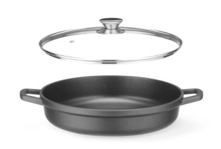 Garnek z powłoką nieprzywierającą, HENDI, 4,3L, czarny, 425x332x(H)70mm