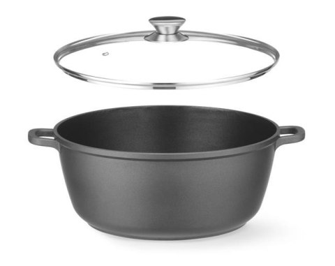 Garnek z powłoką nieprzywierającą, HENDI, 7L, czarny, 367x290x(H)122mm, Okrągły