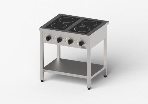 Kuchnia ceramiczna, Gredil, 800x700x850 mm, 4-polowa, P 10 kW, U 400 V Gredil