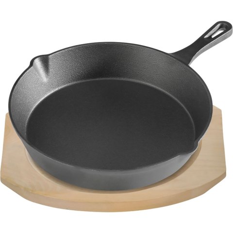 Patelnia żeliwna z podstawą drewnianą, Ø 255 mm Stalgast