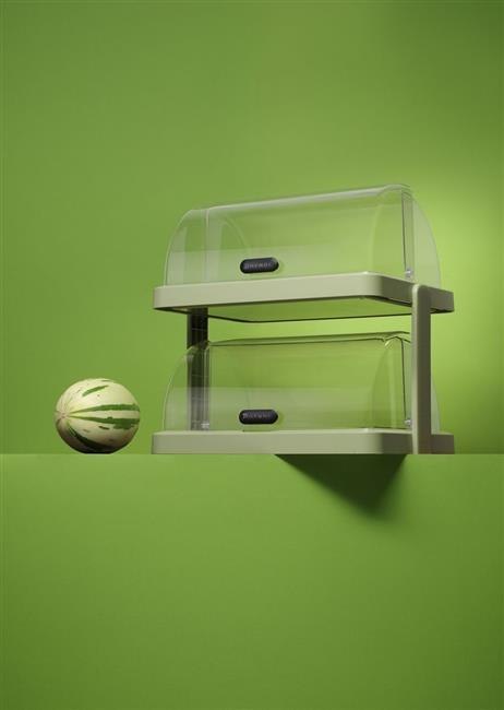 Podwójna witrynka chłodząca roll-top Duo UNIQ, HENDI, designed by Robert Bronwasser, zielony, 480x355x(H)480mm, Prostokątny