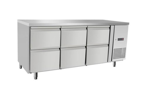 Stół chłodniczy z 6 szufladami, Arktic, 420L, 230V/400W, 1795x700x(H)879mm