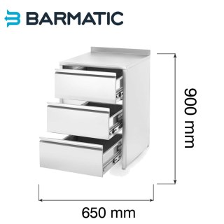 Moduł Oxygen z pełnymi szufladami, 600x650x(H)900 mm Barmatic