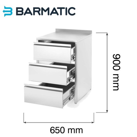 Moduł Oxygen z pełnymi szufladami, 600x650x(H)900 mm Barmatic