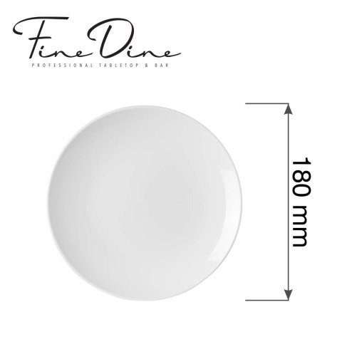 Talerz płytki bez rantu Pure Bianco, 180mm Fine Dine