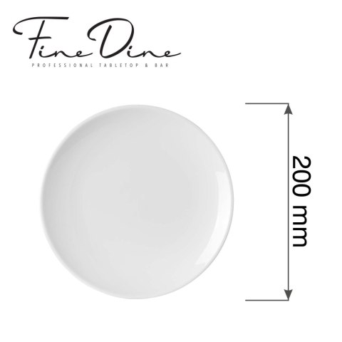 Talerz płytki bez rantu Pure Bianco, 200mm Fine Dine