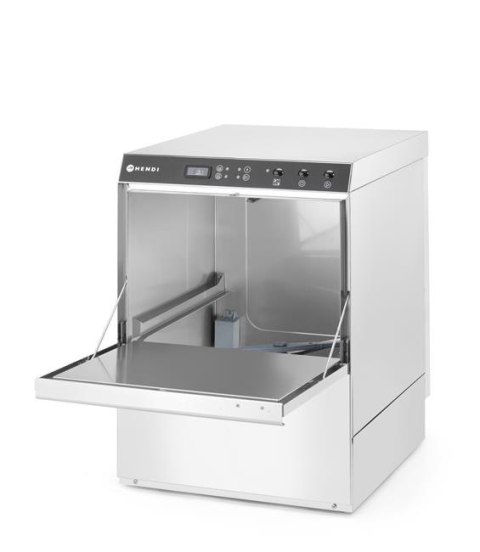 Zmywarka 50x50 Doppio, HENDI, z dozownikiem detergentu i pompą spustową, 400V/4900W