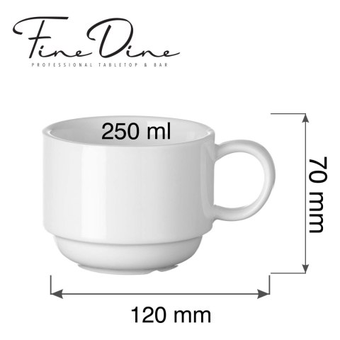 Filiżanka sztaplowalna cappuccino Pure Bianco, 250ml Fine Dine