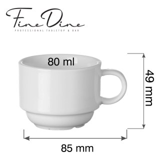 Filiżanka sztaplowalna espresso Pure Bianco, 80ml Fine Dine