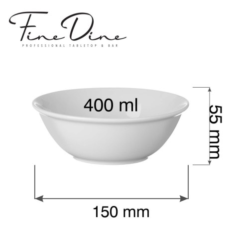 Miska bufetowa Pure Bianco 400ml, 150mm Fine Dine
