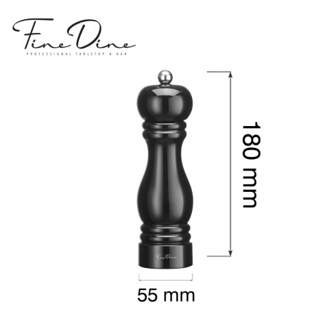 Młynek do pieprzu z mechanizmem ze stali nierdzewnej Monolith, czarny, 180mm Fine Dine