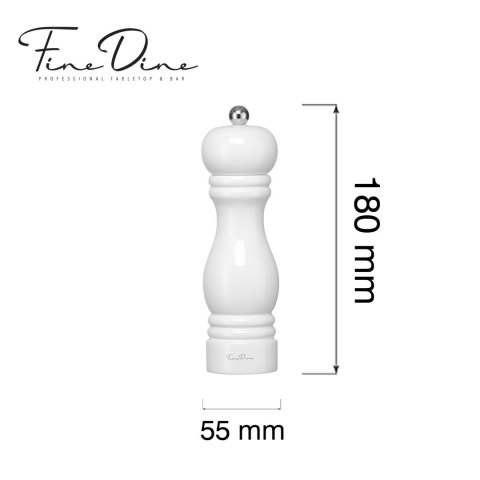 Młynek do soli z ceramicznym mechanizmem Monolith, biały, 180mm Fine Dine