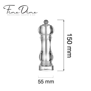 Zestaw akrylowych młynków do soli i pieprzu Claro, 150mm Fine Dine