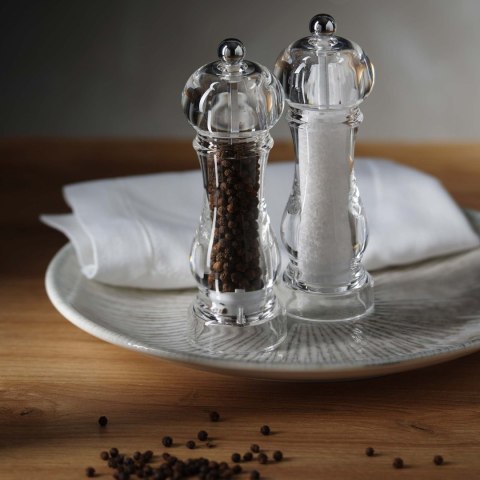 Zestaw akrylowych młynków do soli i pieprzu Claro, 150mm Fine Dine