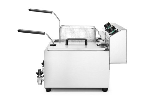 Frytownica manualna z kranem spustowym, 2 × 8 l, HENDI, Profi Line, 16L, 230V/7000W, 610x515x(H)369mm