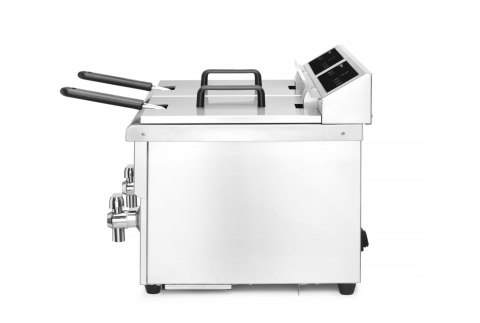 Frytownica indukcyjna z kranem spustowym, 2 × 8 l, HENDI, Profi Line, 16L, 230V/7000W, 577x609x(H)410mm