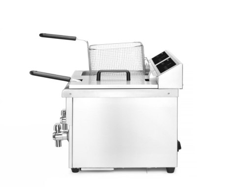 Frytownica indukcyjna z kranem spustowym, 2 × 8 l, HENDI, Profi Line, 16L, 230V/7000W, 577x609x(H)410mm