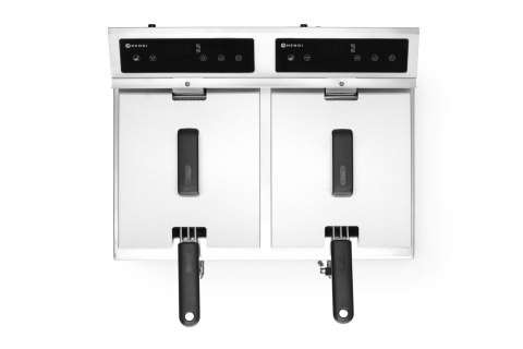 Frytownica indukcyjna z kranem spustowym, 2 × 8 l, HENDI, Profi Line, 16L, 230V/7000W, 577x609x(H)410mm