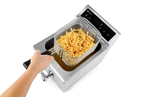 Frytownica indukcyjna z kranem spustowym, 8 l, HENDI, 8L, jasnoszary, 230V/3500W, 288x619x(H)408mm