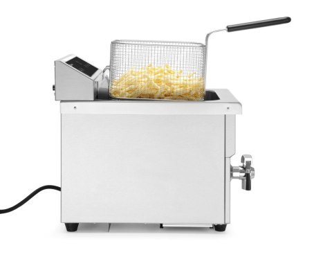 Frytownica indukcyjna z kranem spustowym, 8 l, HENDI, 8L, jasnoszary, 230V/3500W, 288x619x(H)408mm