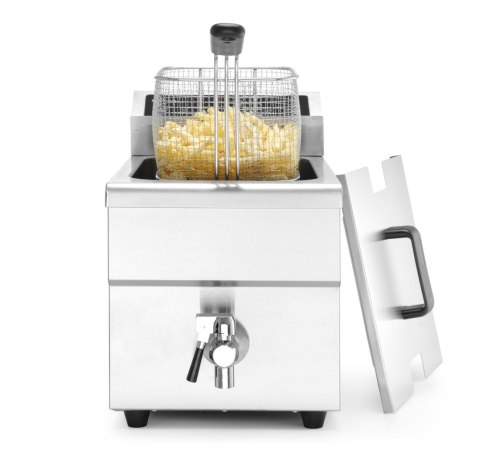 Frytownica indukcyjna z kranem spustowym, 8 l, HENDI, 8L, jasnoszary, 230V/3500W, 288x619x(H)408mm