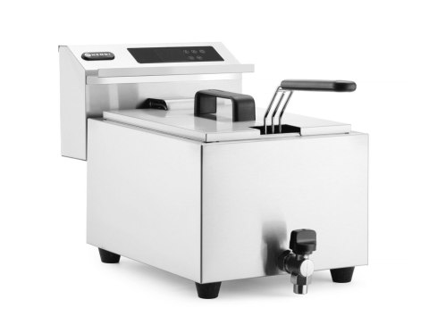 Frytownica z panelem cyfrowym z kranem spustowym 8 l, HENDI, Profi Line, 8L, 230V/3500W, 305x515x(H)345mm